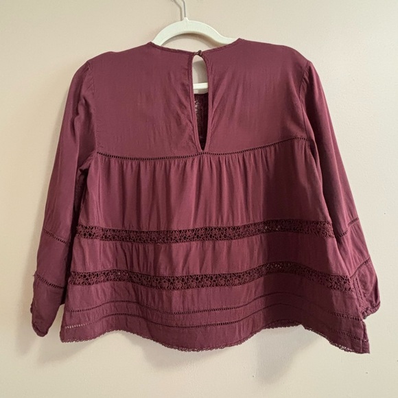 Aritzia Wilfred Sz XS Armenia Lace Trim Blouse Boho Peasant Prairie Cottagecore - Picture 2 of 12